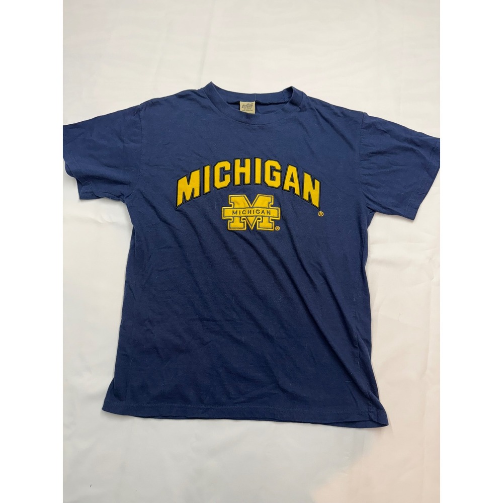 BIG BALL SPORTS Unisex Medium University of Michigan UofM Maize Blue Tshirt Z11